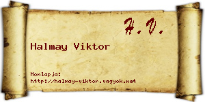 Halmay Viktor névjegykártya